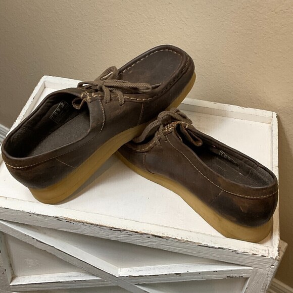 New Clarks Padmora Wallabee Women Sz 6.5M Shoe Leather Chukka Brown Loafer Rck - Picture 7 of 12